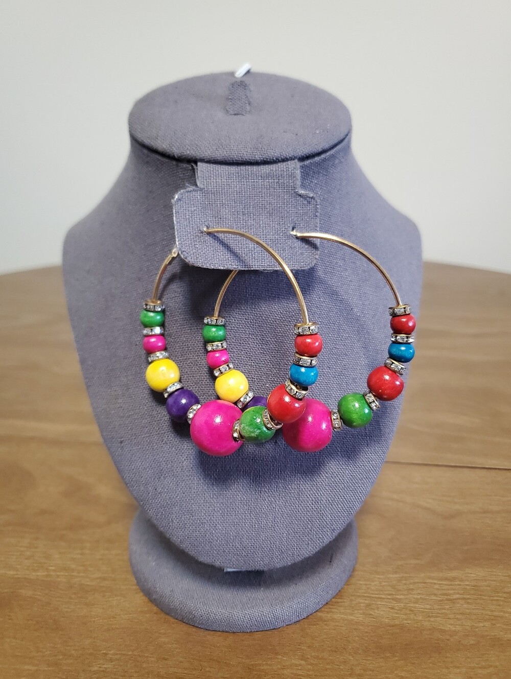 Women's Multi colored Beaded Hoop Earrings